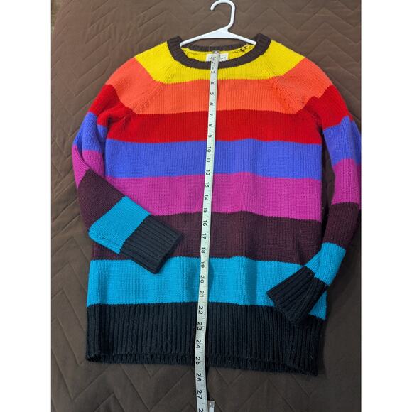 Rainbow striped long sleeve knit sweater by For the Republic size Small - Picture 9 of 9